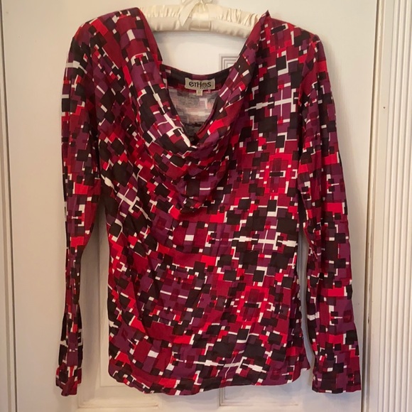 Ethos Paris Organic Cowl Neck Long Sleeve Top - Picture 1 of 4